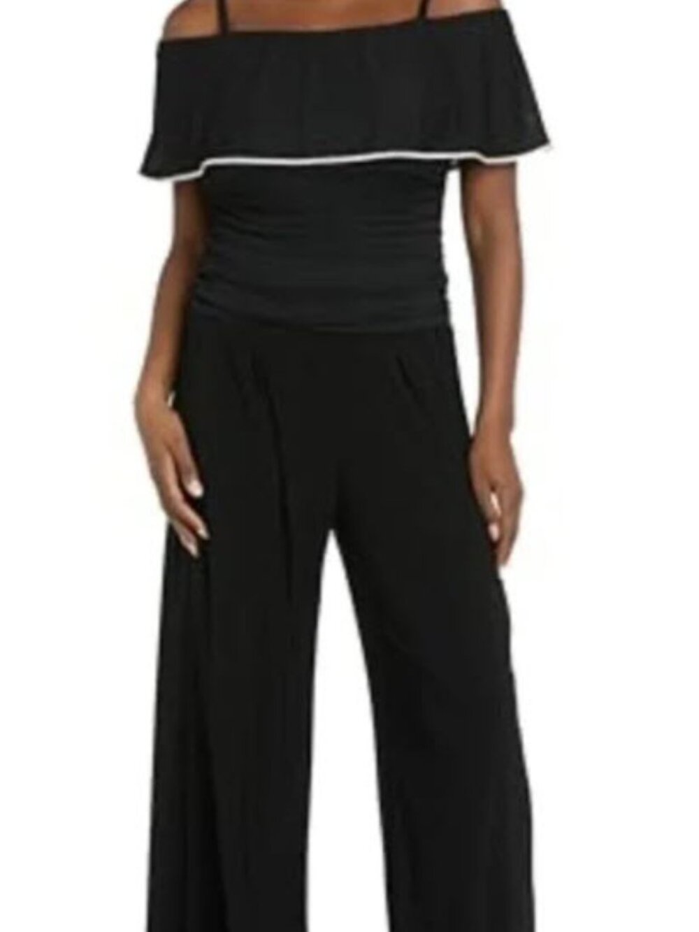 R&M Richards Starlight Off-Shoulder Jumpsuit Black Size 14